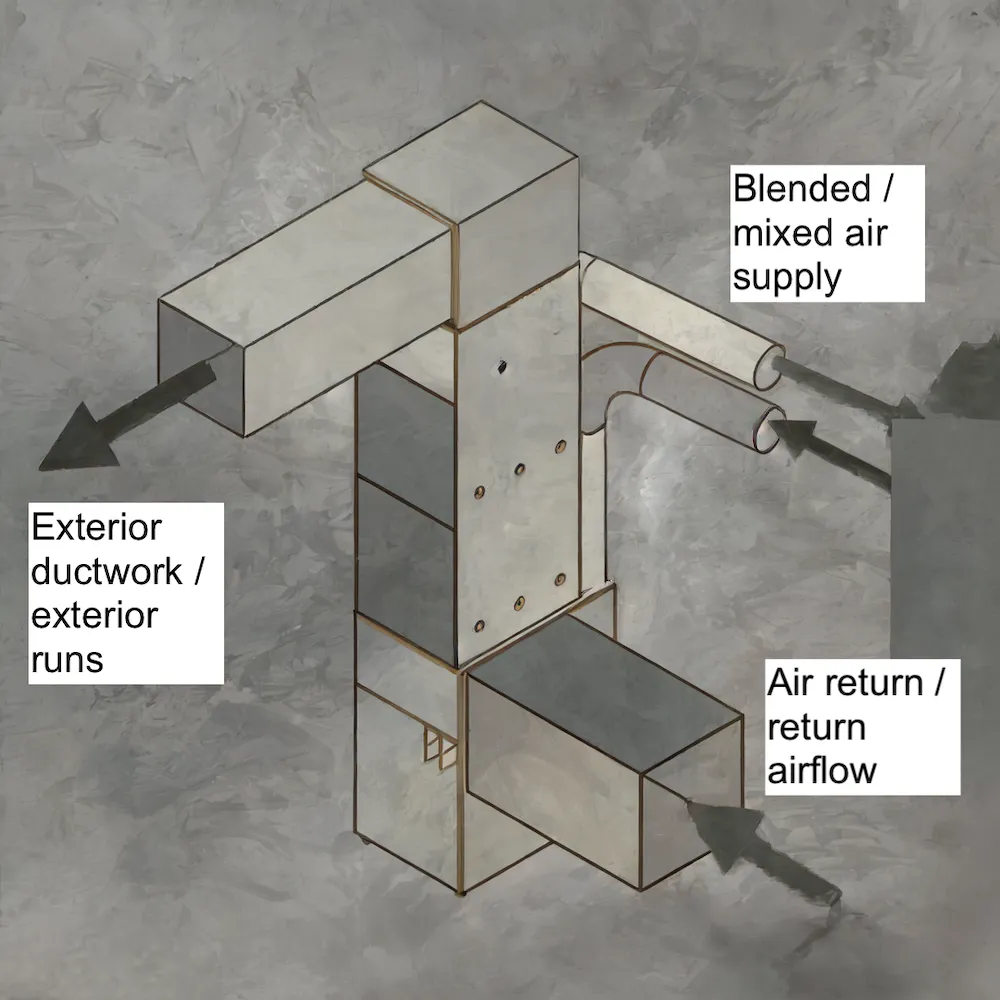 HVAC system integration diagram showing how an ERV connects to existing home ductwork
