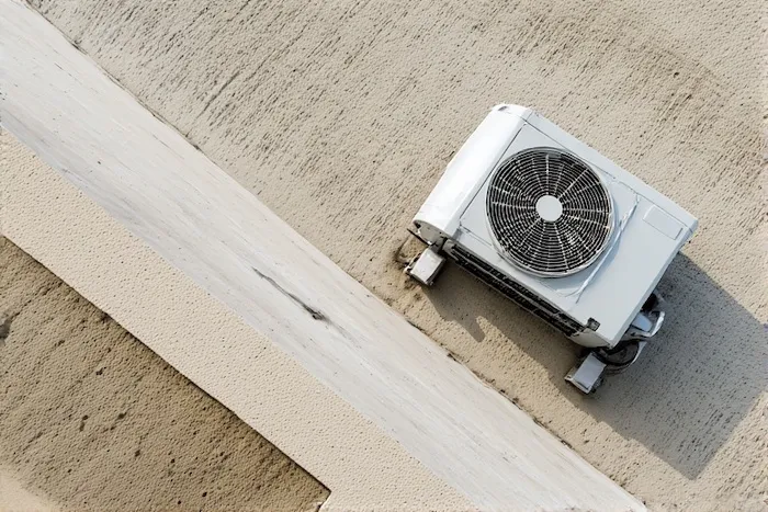 High-efficiency ductless heat pump providing effective cooling in hot climate conditions