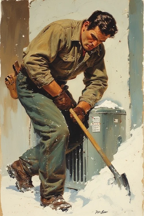 Dégager la neige autour de la thermopompe pour une efficacité optimale en hiver