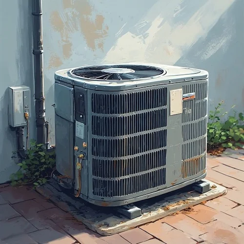 Unité extérieure de thermopompe propre et bien entretenue après un nettoyage complet