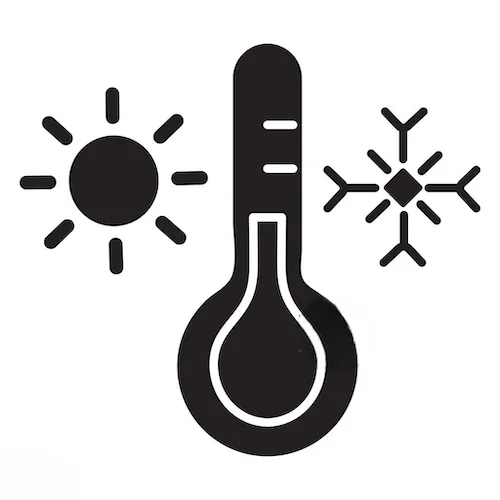 Icône illustrant la double fonction de chauffage et climatisation d'une thermopompe