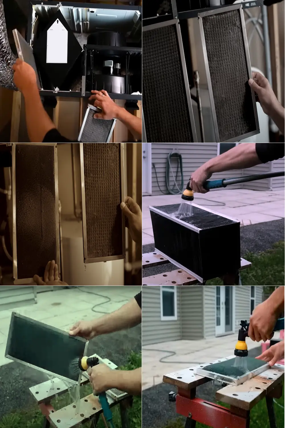 Entretien d'un échangeur d'air : comparaison d'un filtre propre et d'un filtre sale à remplacer